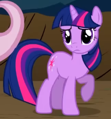 Size: 225x242 | Tagged: safe, screencap, twilight sparkle, pony, unicorn, g4, season 2, the return of harmony, cropped, female, frown, looking at someone, mare, offscreen character, raised hoof, standing, unicorn twilight, worried