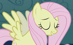 Size: 1189x737 | Tagged: safe, screencap, fluttershy, pegasus, pony, g4, season 2, the return of harmony, cropped, discorded, female, flutterbitch, fluttercruel, grin, mare, smiling, smug, solo