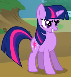 Size: 336x361 | Tagged: safe, screencap, twilight sparkle, pony, unicorn, g4, season 2, the return of harmony, cropped, determined, determined look, determined smile, female, grin, mare, puffed chest, smiling, solo, standing, unicorn twilight