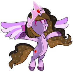 Size: 600x588 | Tagged: safe, artist:noi kincade, oc, oc only, oc:princess kincade, alicorn, g4, crown, eyes closed, female, flying, jewelry, regalia, simple background, smiling, solo, spread wings, transparent background, wings