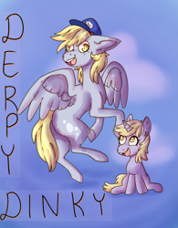 Size: 1697x2171 | Tagged: safe, artist:cinnamonsparx, derpy hooves, dinky hooves, pony, g4