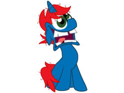 Size: 2048x1536 | Tagged: safe, artist:pupster0071, artist:ry-bluepony1, oc, oc:train track, pony, unicorn, g4, crazy eyes, crazy face, faic, insanity, male, simple background, solo, transparent background