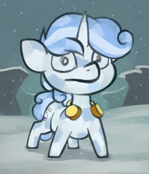 Size: 685x798 | Tagged: safe, artist:marsminer, oc, oc only, oc:snowy charm, crystal pony, pony, unicorn, male, solo