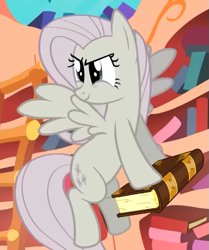 Size: 513x613 | Tagged: safe, screencap, fluttershy, pegasus, pony, g4, my little pony: the elements of harmony, season 2, the return of harmony, cropped, discorded, faic, female, flutterbitch, fluttercruel, flying, golden oaks library, magnetic hooves, mare, solo