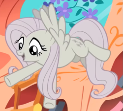 Size: 621x565 | Tagged: safe, screencap, fluttershy, pegasus, pony, g4, season 2, the return of harmony, cropped, cute, discorded, female, flutterbitch, fluttercruel, flying, golden oaks library, mare, open arms, shyabetes, solo