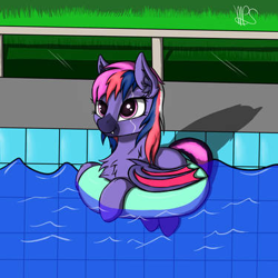 Size: 375x375 | Tagged: safe, oc, oc only, oc:skarlet burn, bat pony, pool toy, water