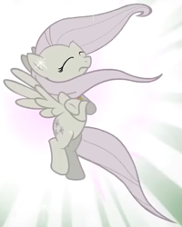 Size: 429x537 | Tagged: safe, screencap, fluttershy, pegasus, pony, g4, season 2, the return of harmony, cropped, crossed arms, discorded, eyes closed, female, flutterbitch, fluttercruel, mare, solo, spread wings, windswept mane, wings