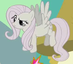 Size: 325x288 | Tagged: safe, screencap, fluttershy, pegasus, pony, g4, season 2, the return of harmony, confused, cropped, discorded, eyebrows, female, flutterbitch, fluttercruel, flying, looking at someone, mare, raised eyebrow, solo
