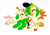 Size: 500x350 | Tagged: safe, artist:brawnybold, flare (g5), sundae (g5), oc, oc:brawny bold, earth pony, pegasus, pony, unicorn, g4, g5, 1000 hours in ms paint, base used, bedroom eyes, butt, g5 to g4, generation leap, lidded eyes, lying down, on back, on side, plot, simple background, trio, white background