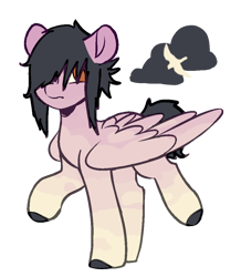 Size: 860x986 | Tagged: safe, artist:clandestine, oc, oc only, oc:stormy petrel, pegasus, pony, base used, black mane, cutie mark, emo, frown, raised hoof, raised leg, reference sheet, simple background, solo, tail, transparent background, unshorn fetlocks, wings