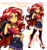 Size: 1910x2048 | Tagged: safe, artist:libbly_libby, sunset shimmer, human, equestria girls, g4, adorasexy, bare shoulders, beautiful, belt buckle, belts, boots, clothes, cute, denim, denim shorts, ear piercing, element of empathy, female, geode of empathy, hand on hip, high heel boots, high heels, jacket, jewelry, leather, leather boots, leather jacket, long hair, magical geodes, midriff, necklace, pants, piercing, red hair, sexy, shoes, shorts, simple background, solo, tank top, thigh boots, white background