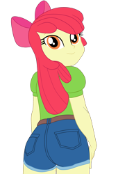 Size: 2183x3218 | Tagged: safe, artist:gmaplay, apple bloom, human, equestria girls, g4, ass, bloom butt, butt, female, looking back, older, older apple bloom, simple background, solo, transparent background