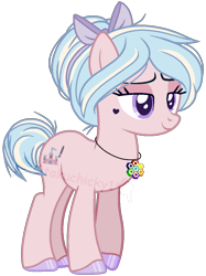 Size: 800x1070 | Tagged: safe, artist:otakuchicky1, oc, oc only, oc:freesie fleurette, earth pony, pony, base used, female, jewelry, mare, necklace, offspring, parent:feather bangs, parent:fond feather, simple background, solo, transparent background