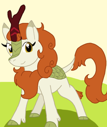 Size: 954x1124 | Tagged: safe, artist:cmara, autumn blaze, kirin, g4, cloven hooves, female, looking at you, smiling, smiling at you, solo