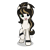 Size: 2500x2505 | Tagged: safe, artist:sunbusting, artist:zeffdakilla, oc, oc only, oc:lockette, earth pony, pony, bracelet, brown mane, ear piercing, emo, female, heterochromia, jewelry, lidded eyes, lip piercing, looking at you, mare, piercing, raised hoof, simple background, slender, smiling, solo, standing, thin, transparent background, vector