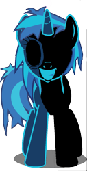 Size: 569x1123 | Tagged: safe, artist:epicheavytf2, artist:pyrogaming, edit, vector edit, dj pon-3, vinyl scratch, pony, unicorn, g4, creepypasta, exe, female, looking at you, mare, messy hair, messy mane, shadow, simple background, smiling, smiling at you, starved, transparent background, vector