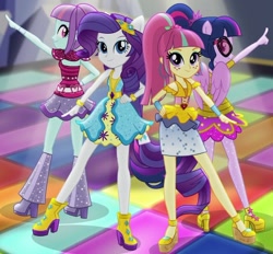 Size: 708x657 | Tagged: safe, screencap, rarity, sci-twi, sour sweet, sunny flare, twilight sparkle, dance magic, equestria girls, equestria girls specials, g4, cropped, dance magic (song)