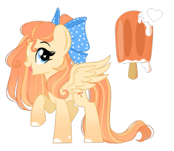 Size: 2413x2103 | Tagged: safe, artist:emberslament, oc, oc:creamsicle, pegasus, pony, bow, female, hair bow, mare, simple background, solo, transparent background