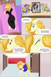 Size: 1280x1920 | Tagged: safe, artist:calamity-studios, oc, unicorn, comic:black star tales, clothes, crying, dress, female, flower, horn, mare, picture, school uniform, teary eyes, unicorn oc