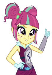 Size: 886x1260 | Tagged: safe, edit, edited screencap, screencap, sour sweet, human, equestria girls, g4, my little pony equestria girls: friendship games, background removed, cute, hand on hip, png, shadowbolts, simple background, solo, sourbetes, thumbs up, transparent background