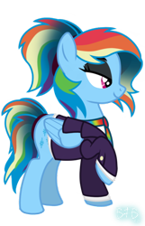 Size: 566x878 | Tagged: safe, artist:baconforbreakfast426, rainbow dash, pegasus, g4, eyeshadow, makeup, ponytail, rainbow dash always dresses in style, rarity's cutie mark, simple background, solo, swapped cutie marks, transparent background