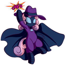 Size: 512x512 | Tagged: safe, artist:anibaruthecat, part of a set, mare do well, sweetie belle, pony, g4, bipedal, female, filly, foal, mask, old art, onomatopoeia, punch, simple background, solo, sound effects, sweetie do well, transparent background, uppercut