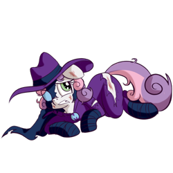 Size: 512x512 | Tagged: safe, artist:anibaruthecat, part of a set, mare do well, sweetie belle, pony, unicorn, g4, clothes, female, filly, foal, gritted teeth, injured, lying down, old art, prone, simple background, solo, sweetie do well, teeth, torn clothes, transparent background