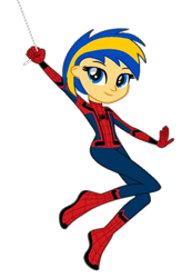 Size: 420x640 | Tagged: safe, artist:mlpfan3991, oc, oc only, oc:flare spark, human, equestria girls, g4, female, marvel, marvel comics, simple background, solo, spider-girl, spider-man, transparent background