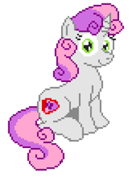Size: 738x990 | Tagged: safe, artist:dhm, sweetie belle, pony, g4, /mlp/, female, filly, foal, looking at you, pixel art, pixelcanvas, simple background, solo, white background
