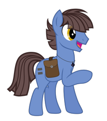 Size: 3943x4447 | Tagged: safe, artist:equestria secret guard, oc, oc only, oc:正负等式, earth pony, pony, bag, earth pony oc, equal cutie mark, happy, male, open mouth, saddle bag, simple background, solo, stallion, transparent background, vector