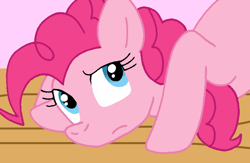 Size: 728x476 | Tagged: safe, artist:cmara, pinkie pie, earth pony, pony, g4, female, floor, listening, solo, wooden floor