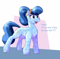 Size: 3172x3092 | Tagged: safe, artist:renderpoint, oc, oc only, oc:heart song, crystal pony, pony, concave belly, crystal pony oc, female, mare, open mouth, open smile, smiling, solo