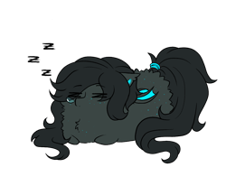 Size: 1220x1053 | Tagged: artist needed, safe, oc, oc only, oc:umbra glow, bat pony, chubbie, fluffy, freckles, simple background, sleeping, smol, solo, transparent background