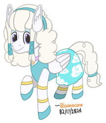 Size: 828x959 | Tagged: safe, artist:bloonacorn, oc, oc:cloudy cushion, pegasus, clothes, dress, pegasus oc, simple background, transparent background