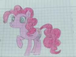 Size: 1080x809 | Tagged: safe, artist:sadiedash, pinkie pie, earth pony, pony, g4, drawing, female, graph paper, solo, traditional art