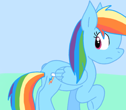 Size: 808x705 | Tagged: safe, artist:cmara, rainbow dash, pegasus, pony, g4, female, looking back, raised hoof, solo