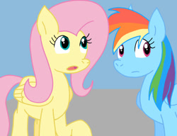 Size: 1003x772 | Tagged: safe, artist:cmara, fluttershy, rainbow dash, pegasus, pony, g4, duo, duo female, female, open mouth