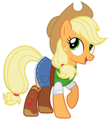 Size: 478x541 | Tagged: safe, artist:ranwere32, applejack, earth pony, pony, g4, applejack's hat, boots, clothes, cowboy hat, equestria girls outfit, hat, shoes, simple background, solo, white background
