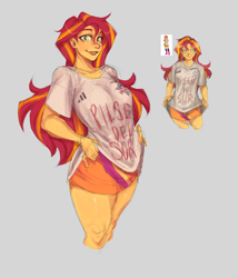 Size: 3000x3500 | Tagged: safe, artist:tendocake, sunset shimmer, human, equestria girls, g4, boots, chile, clothes, colo colo, female, football, gray background, high res, redraw, shirt, shoes, simple background, skirt, smiling, solo, sports