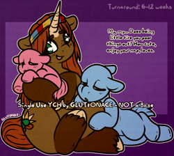 Size: 1945x1739 | Tagged: safe, artist:sexygoatgod, oc, oc only, oc:little bud, pony, unicorn, abdl, age regression, commission, cuddling, female, foal, sleeping, wip, ych sketch, younger, your character here