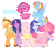 Size: 1700x1500 | Tagged: safe, artist:rulakkuma, applejack, fluttershy, pinkie pie, rainbow dash, rarity, twilight sparkle, earth pony, pegasus, pony, unicorn, g4, ><, alternate design, applejack's hat, bandana, beanbrows, beauty mark, blaze (coat marking), blue eyes, blushing, braid, braided ponytail, cheek fluff, chest fluff, choker, chokerarity, chokershy, chokertwi, coat markings, colored eartips, colored eyebrows, colored hooves, colored wings, colored wingtips, cowboy hat, curly mane, curly tail, curved horn, ear fluff, ear piercing, ear tufts, earring, eyebrows, eyelashes, eyes closed, eyeshadow, facial markings, female, flower, flower in hair, flower in tail, flying, folded wings, freckles, frown, glasses, green eyes, group, hair accessory, hairclip, hat, hooves, horn, jewelry, leaves, leaves in hair, leaves in tail, lidded eyes, long tail, looking back, makeup, mane six, mare, messy mane, messy tail, mismatched hooves, mouth hold, multicolored hair, multicolored hooves, multicolored mane, multicolored wings, necklace, no mouth, open mouth, open smile, pale belly, pearl necklace, piercing, pink eyes, pink mane, pink tail, ponytail, profile, purple mane, purple tail, rainbow hair, rainbow tail, raised hoof, redesign, scar, sextet, smiling, socks (coat markings), splotches, spread wings, standing, straight mane, tail, unicorn twilight, unshorn fetlocks, wall of tags, wings