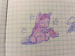 Size: 2048x1542 | Tagged: safe, artist:enjoy_mayer, twilight sparkle, alicorn, pony, g4, graph paper, lying down, marker drawing, no mouth, paper, pen drawing, solo, stars, traditional art, twilight sparkle (alicorn)