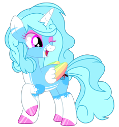 Size: 2742x2926 | Tagged: safe, oc, oc only, oc:jemima sparkle, oc:jemimasparkle, alicorn, pony, g4, female, one eye closed, wink