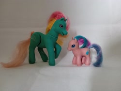 Size: 3000x2250 | Tagged: safe, baby nid douillet, mommy bonheur, pony, g2, brushable, irl, photo, toy