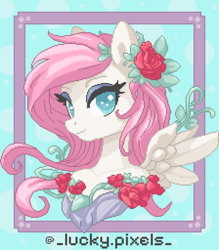 Size: 2240x2560 | Tagged: safe, artist:lukhica, oc, alicorn, anthro, anthro oc, bust, example, pixel art, pixelated, solo