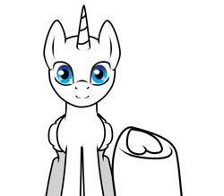 Size: 800x700 | Tagged: safe, artist:aakariu, oc, alicorn, animated, any race, commission, cute, gif, looking at you, raised hoof, simple background, solo, staring into your soul, white background, your character here