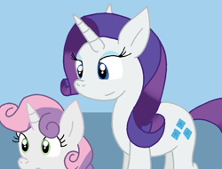 Size: 945x718 | Tagged: safe, artist:cmara, rarity, sweetie belle, unicorn, g4, female, filly, foal, mare, siblings, sisters