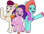 Size: 490x378 | Tagged: safe, edit, edited screencap, editor:pascalmulokozi2, screencap, jazz hooves, pipp petals, rocky riff, earth pony, pegasus, pony, g5, mane melody, my little pony: tell your tale, spoiler:g5, spoiler:my little pony: tell your tale, background removed, female, male, mare, not a vector, open mouth, raised hoof, simple background, stallion, transparent background, trio