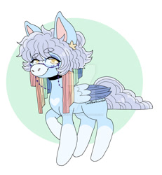 Size: 1024x1107 | Tagged: safe, artist:lovettebunny, oc, pegasus, pony, cloud tail, female, glasses, mare, solo