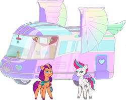 Size: 840x665 | Tagged: safe, edit, edited screencap, editor:pascalmulokozi2, screencap, sunny starscout, zipp storm, earth pony, pegasus, pony, g5, my little pony: tell your tale, the lone alicorn, spoiler:g5, spoiler:my little pony: tell your tale, spoiler:tyts02e07, background removed, female, mare, marestream, not a vector, simple background, transparent background